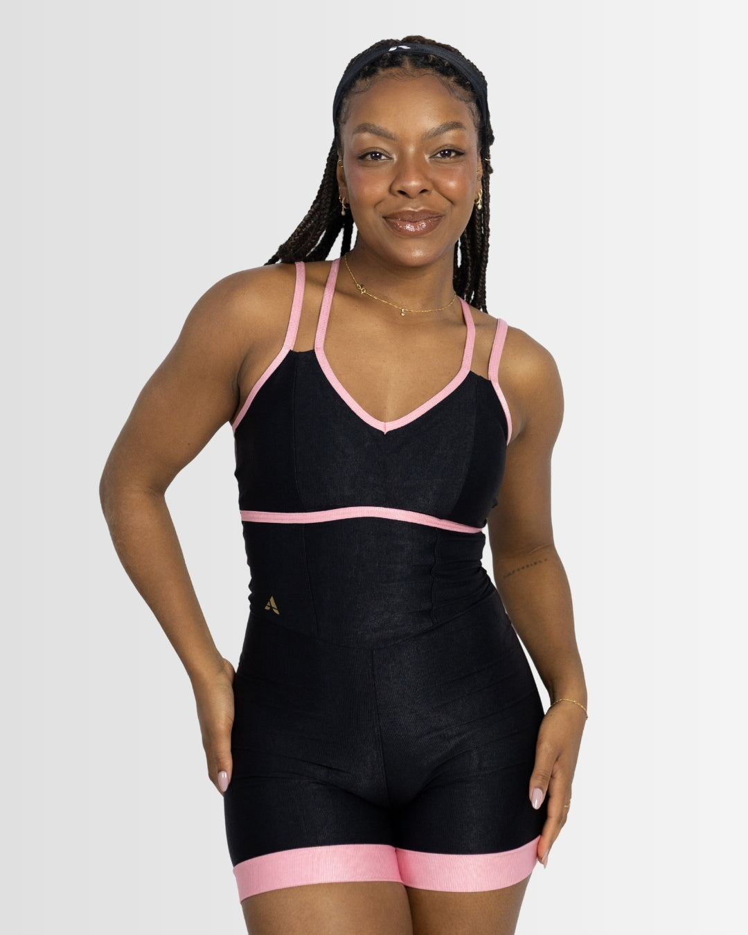 Macaquinho Bliss Preto e Rosa