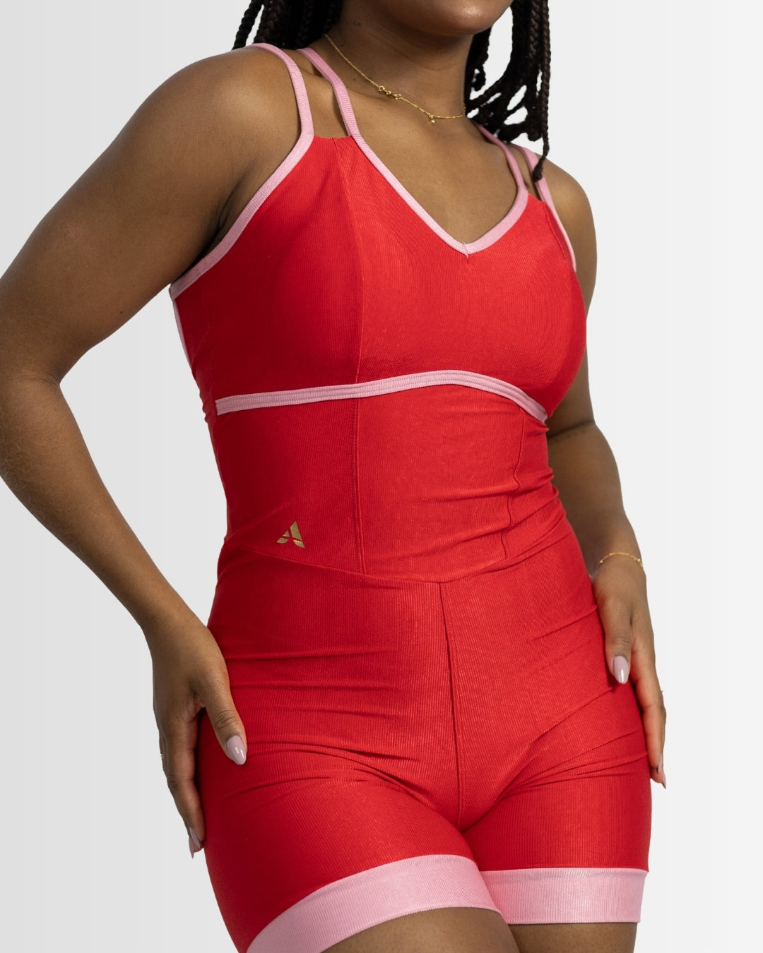 Macaquinho Bliss Vermelho e Rosa